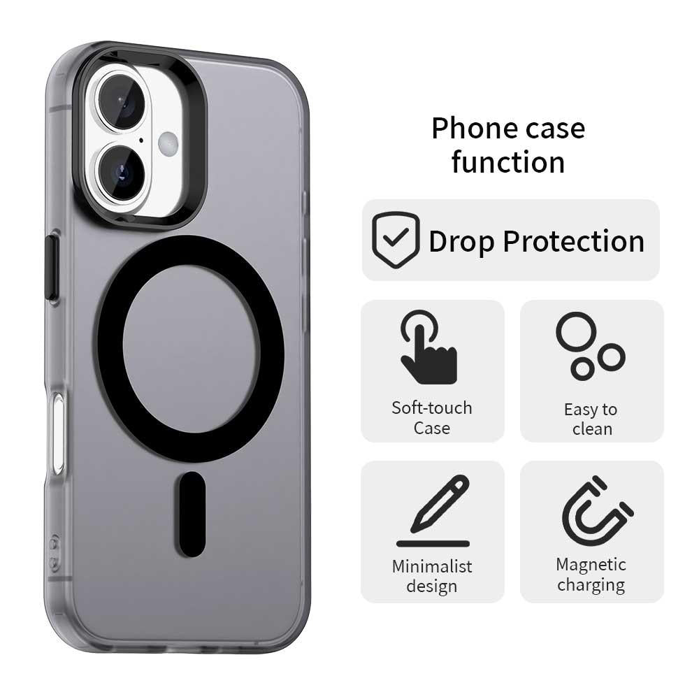 For iPhone 18 Candy Magsafe PC Hybrid TPU Phone Case - Black - EDA007087731C