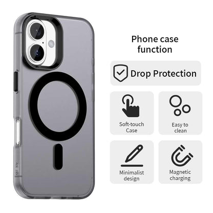 For iPhone 18 Candy Magsafe PC Hybrid TPU Phone Case - Black - EDA007087731C