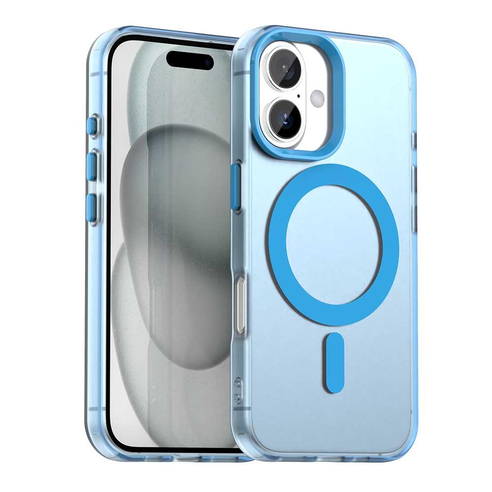 For iPhone 18 Candy Magsafe PC Hybrid TPU Phone Case - Blue - EDA007087731E