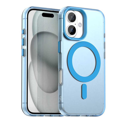 For iPhone 18 Candy Magsafe PC Hybrid TPU Phone Case - Blue - EDA007087731E