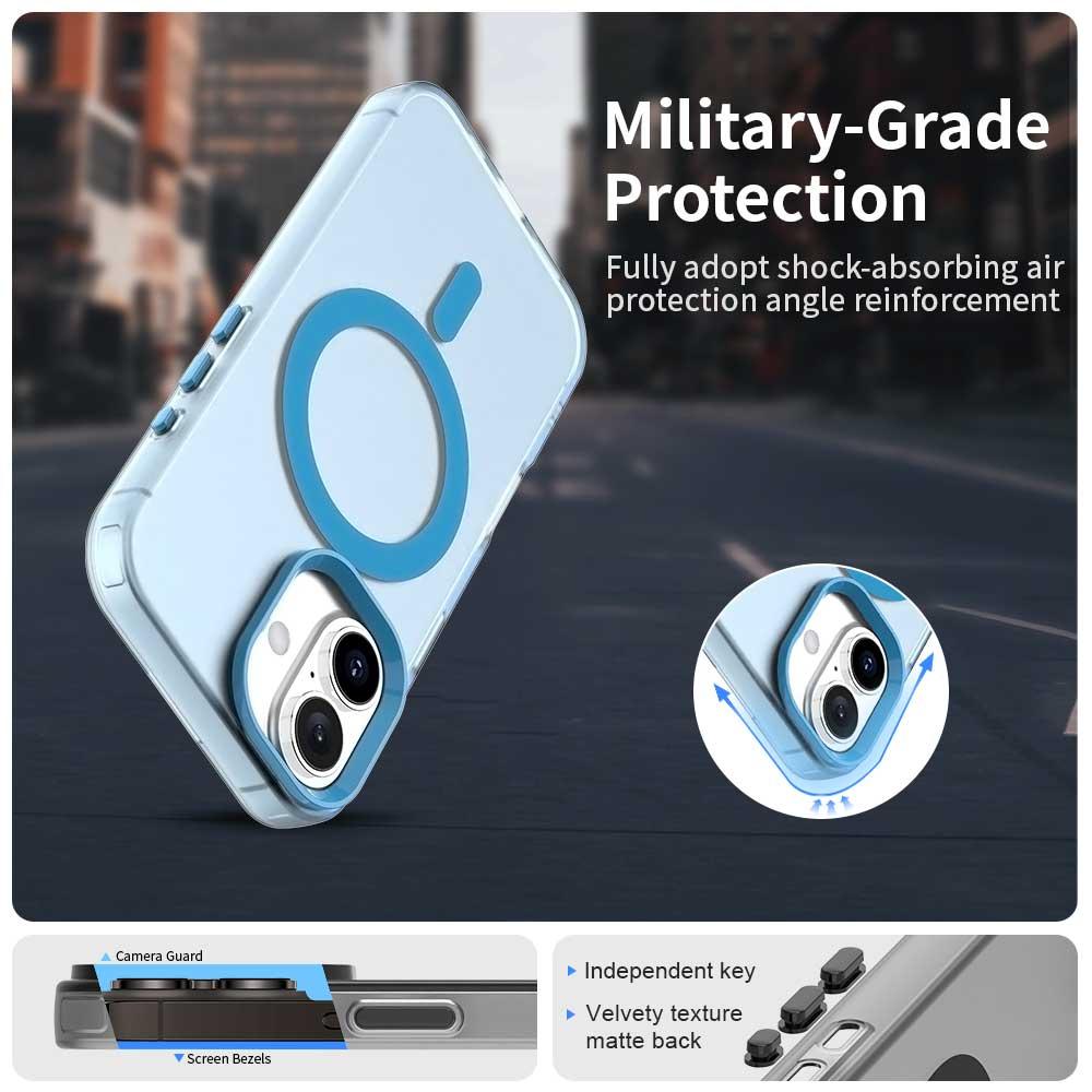For iPhone 18 Candy Magsafe PC Hybrid TPU Phone Case - Blue - EDA007087731E
