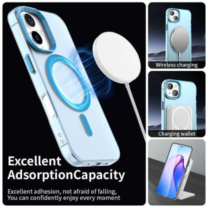 For iPhone 18 Candy Magsafe PC Hybrid TPU Phone Case - Blue - EDA007087731E