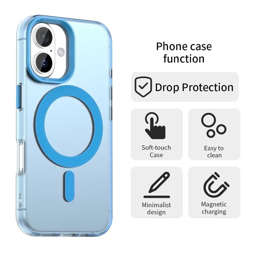 For iPhone 18 Candy Magsafe PC Hybrid TPU Phone Case - Blue - EDA007087731E
