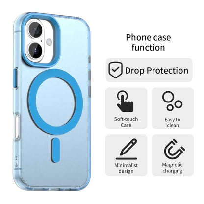 For iPhone 18 Candy Magsafe PC Hybrid TPU Phone Case - Blue - EDA007087731E
