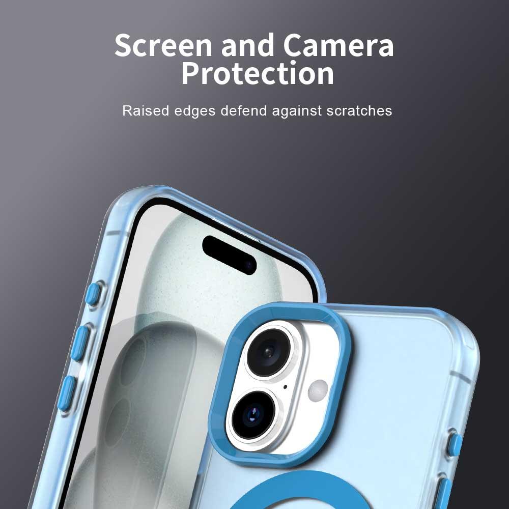For iPhone 18 Candy Magsafe PC Hybrid TPU Phone Case - Blue - EDA007087731E