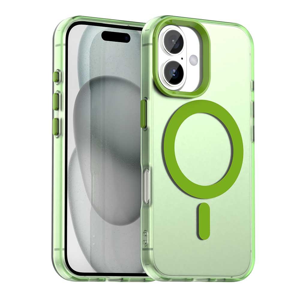 For iPhone 18 Candy Magsafe PC Hybrid TPU Phone Case - Green - EDA007087731F