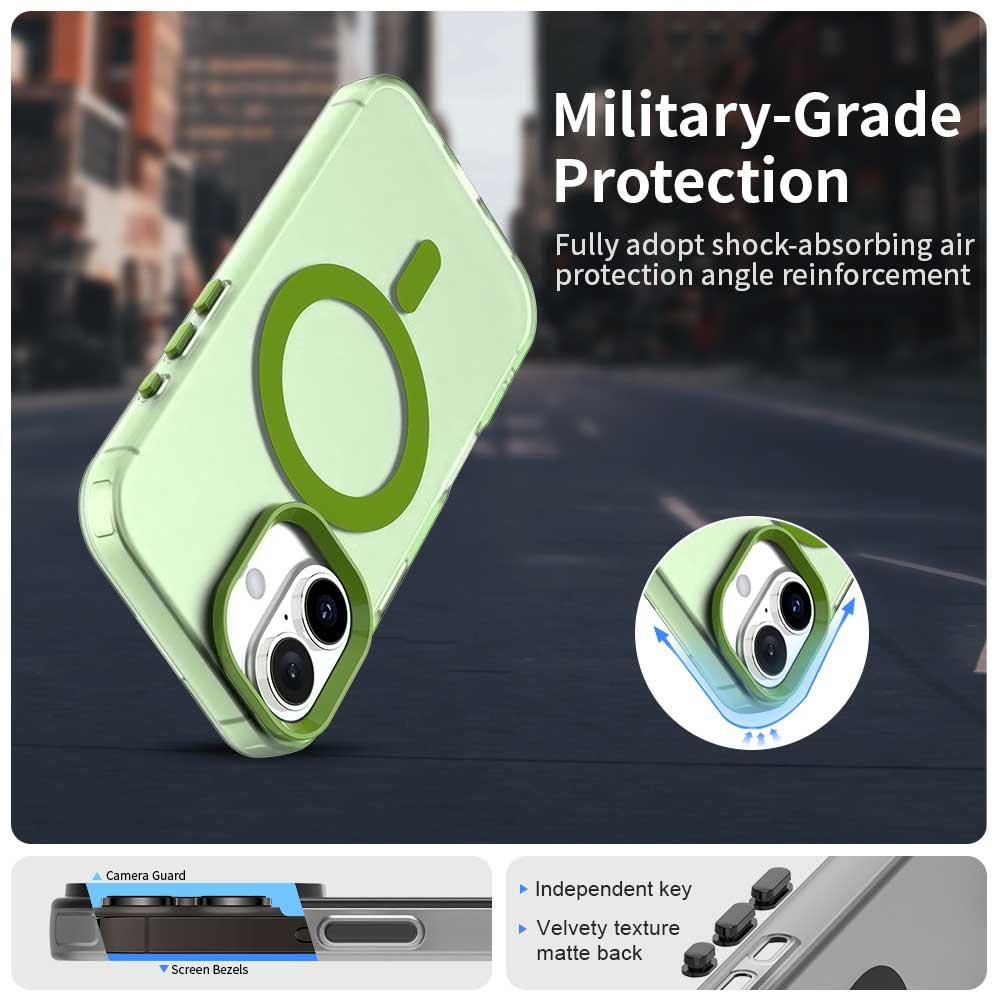 For iPhone 18 Candy Magsafe PC Hybrid TPU Phone Case - Green - EDA007087731F