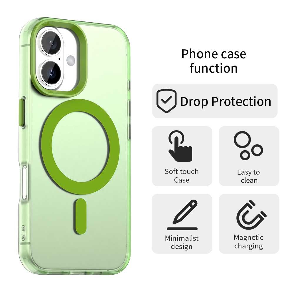 For iPhone 18 Candy Magsafe PC Hybrid TPU Phone Case - Green - EDA007087731F