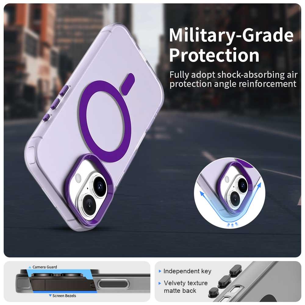 For iPhone 18 Candy Magsafe PC Hybrid TPU Phone Case - Purple - EDA007087731G