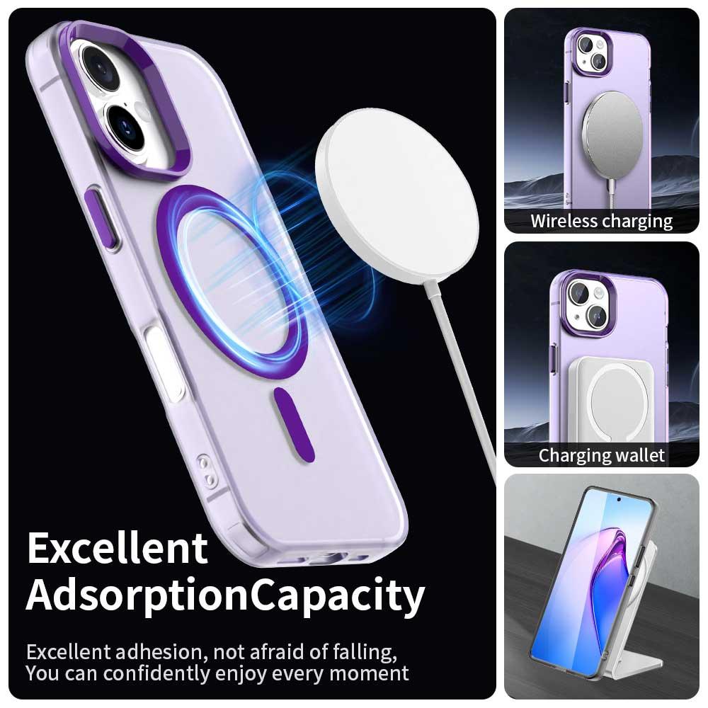 For iPhone 18 Candy Magsafe PC Hybrid TPU Phone Case - Purple - EDA007087731G