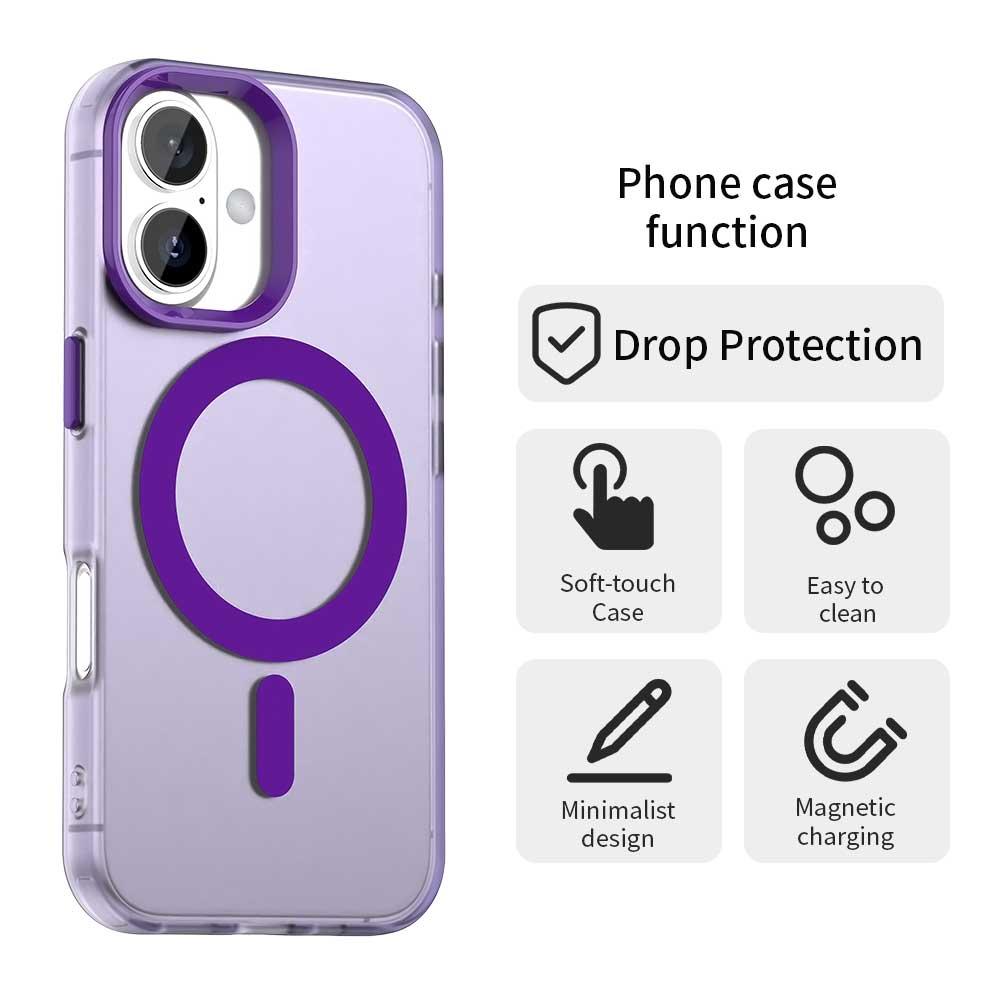 For iPhone 18 Candy Magsafe PC Hybrid TPU Phone Case - Purple - EDA007087731G