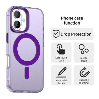 For iPhone 18 Candy Magsafe PC Hybrid TPU Phone Case - Purple - EDA007087731G