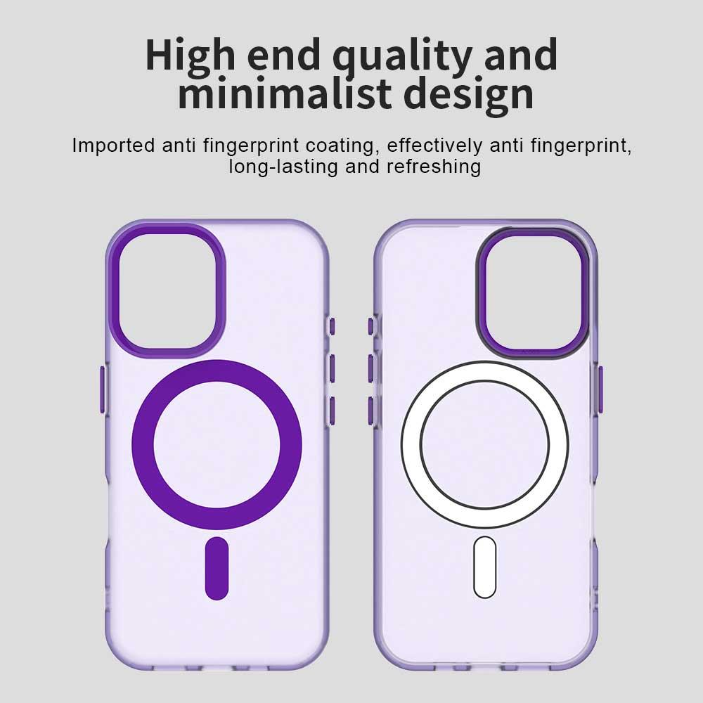 For iPhone 18 Candy Magsafe PC Hybrid TPU Phone Case - Purple - EDA007087731G