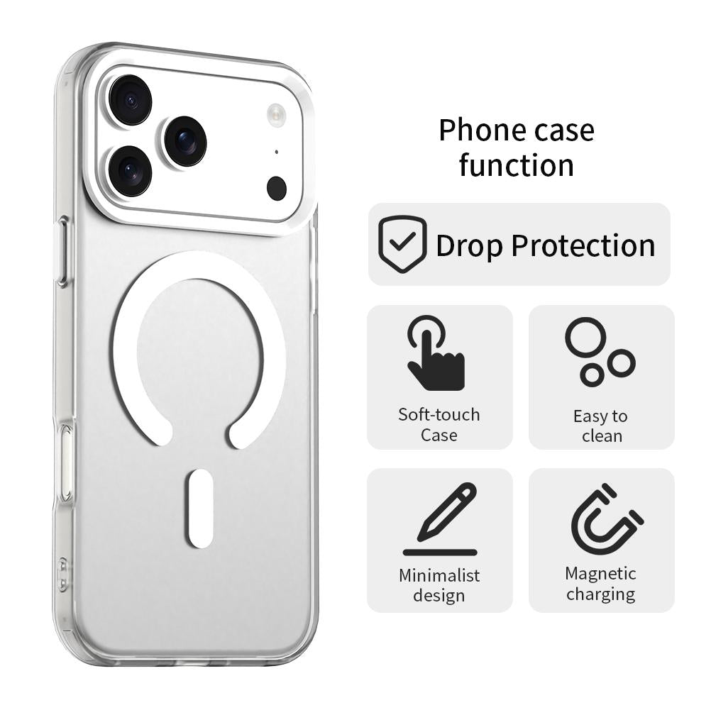 For iPhone 18 Pro C-type Candy Magsafe PC Hybrid TPU Phone Case - White - EDA007087732A