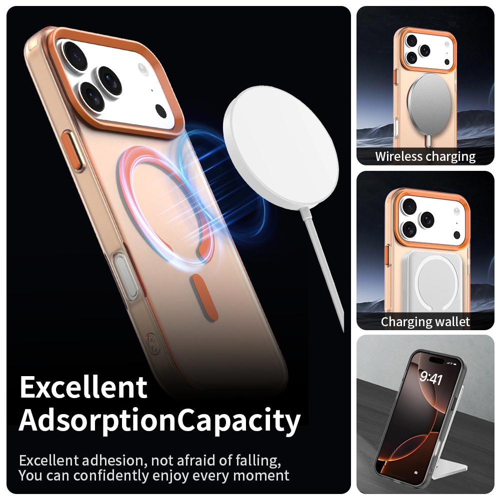 For iPhone 18 Pro C-type Candy Magsafe PC Hybrid TPU Phone Case - Orange - EDA007087732B
