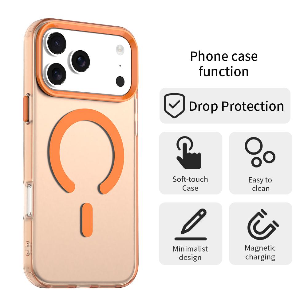 For iPhone 18 Pro C-type Candy Magsafe PC Hybrid TPU Phone Case - Orange - EDA007087732B