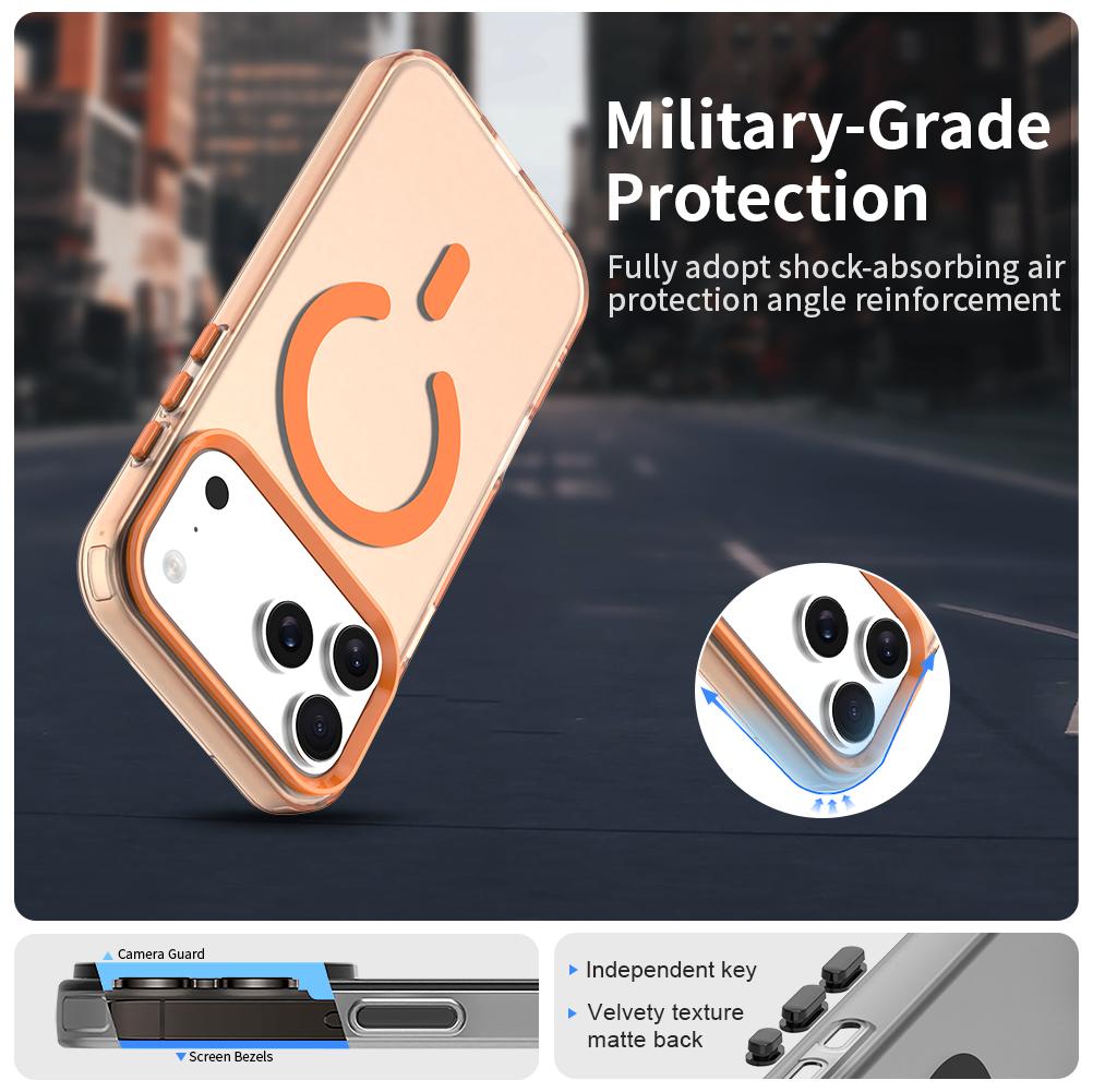 For iPhone 18 Pro C-type Candy Magsafe PC Hybrid TPU Phone Case - Orange - EDA007087732B