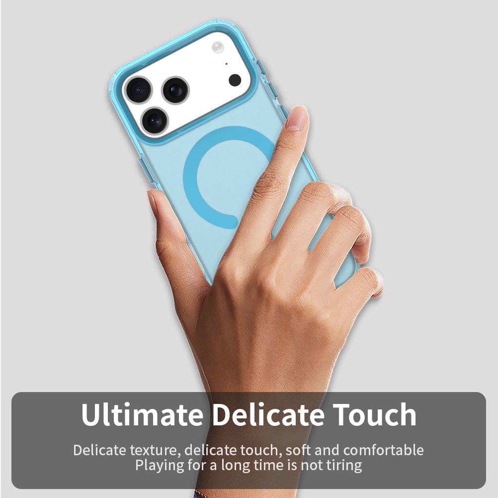 For iPhone 18 Pro C-type Candy Magsafe PC Hybrid TPU Phone Case - Blue - EDA007087732E