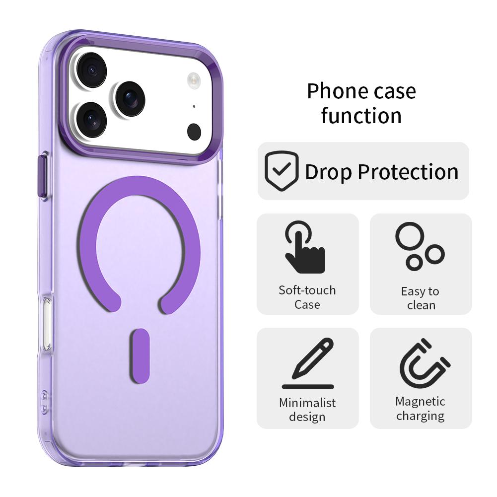 For iPhone 18 Pro C-type Candy Magsafe PC Hybrid TPU Phone Case - Purple - EDA007087732G