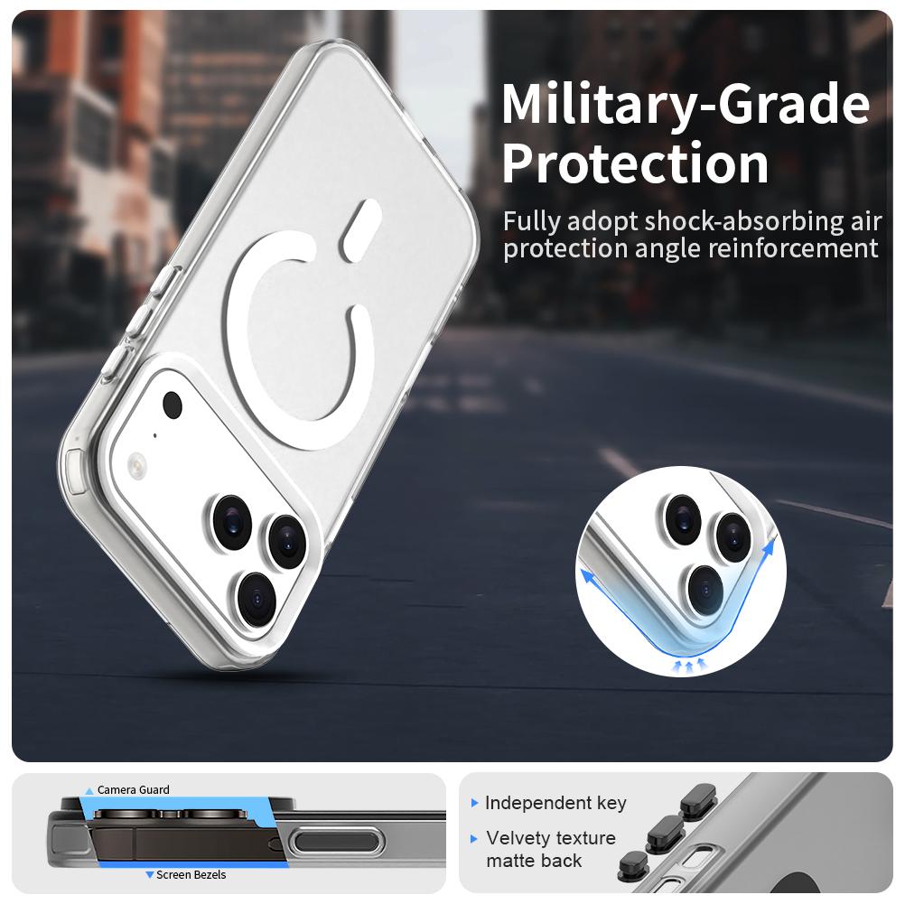 For iPhone 18 Pro Max C-type Candy Magsafe PC Hybrid TPU Phone Case - White - EDA007087733A