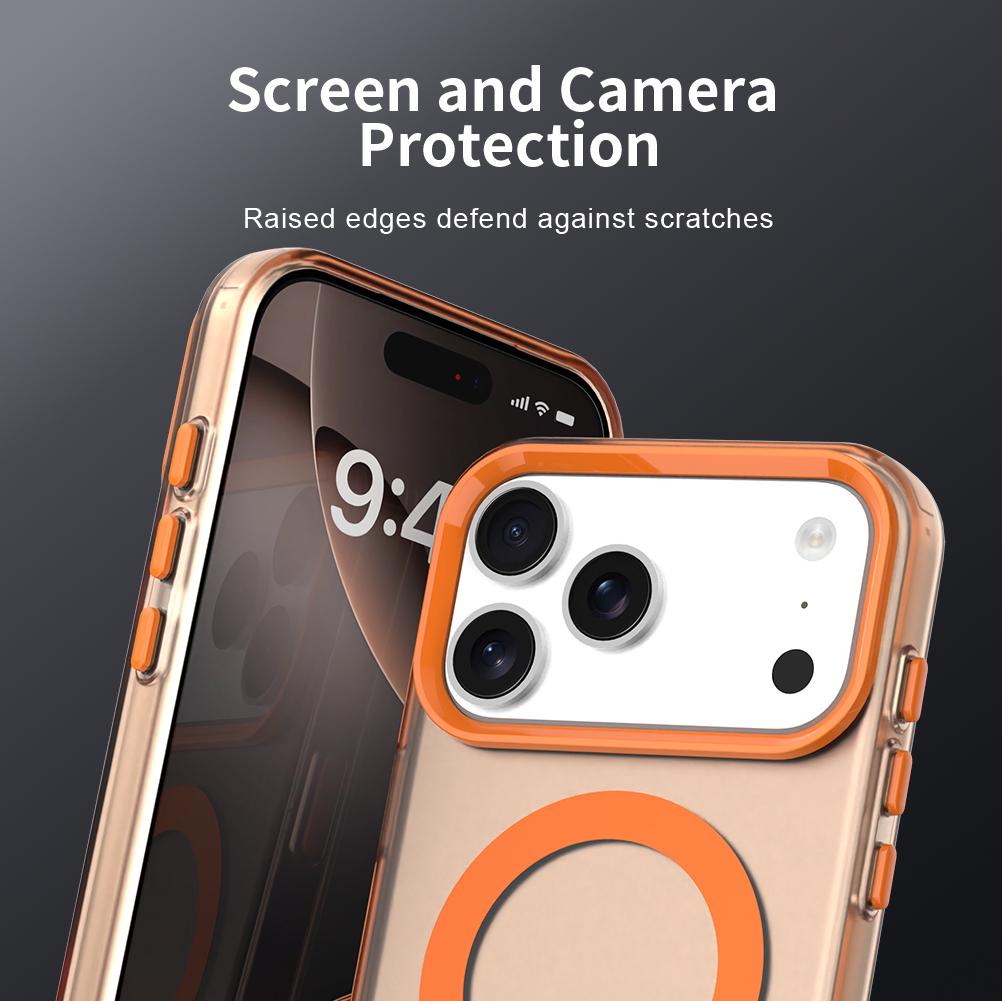 For iPhone 18 Pro Max C-type Candy Magsafe PC Hybrid TPU Phone Case - Orange - EDA007087733B