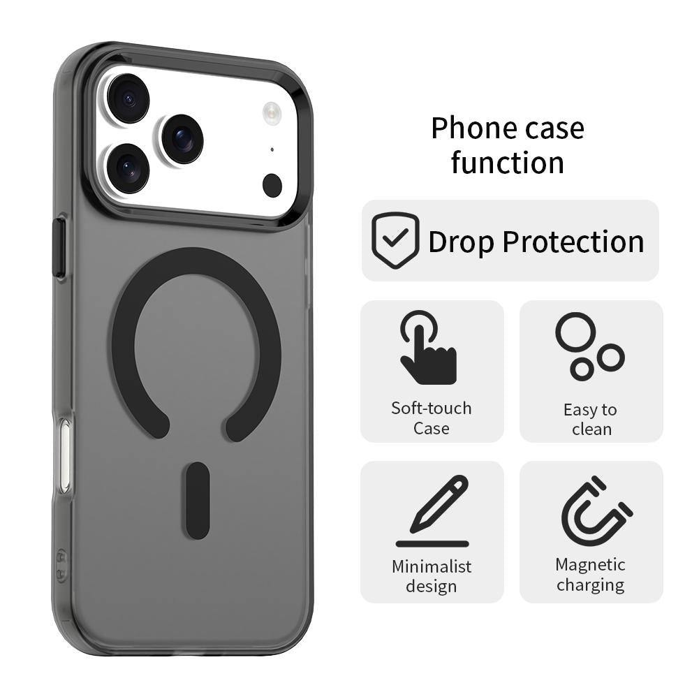 For iPhone 18 Pro Max C-type Candy Magsafe PC Hybrid TPU Phone Case - Black - EDA007087733C