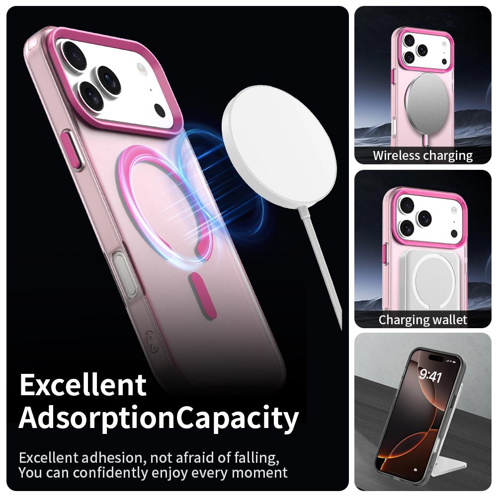 For iPhone 18 Pro Max C-type Candy Magsafe PC Hybrid TPU Phone Case - Red - EDA007087733D