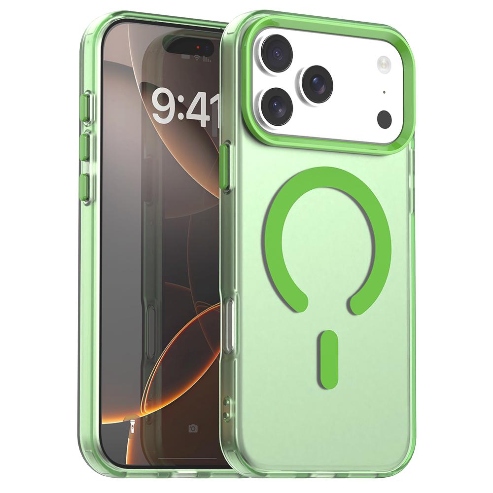 For iPhone 18 Pro Max C-type Candy Magsafe PC Hybrid TPU Phone Case - Green - EDA007087733F