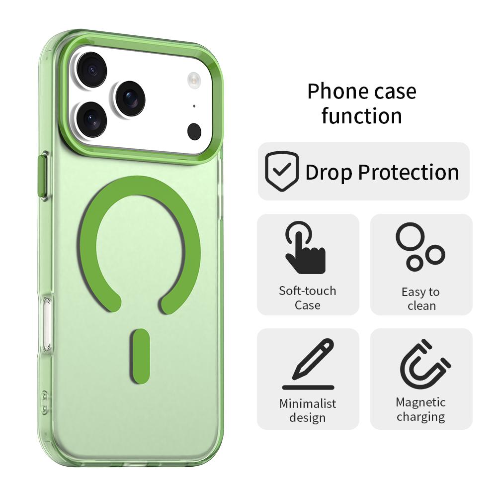 For iPhone 18 Pro Max C-type Candy Magsafe PC Hybrid TPU Phone Case - Green - EDA007087733F