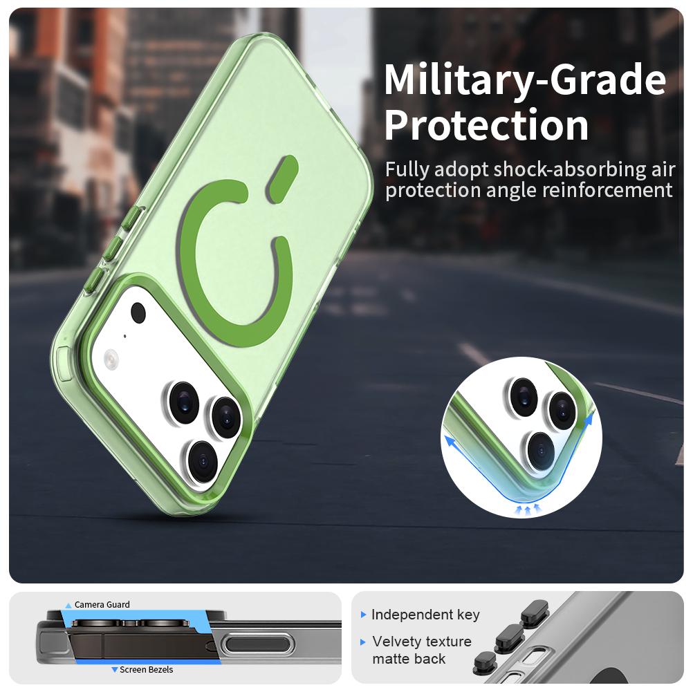 For iPhone 18 Pro Max C-type Candy Magsafe PC Hybrid TPU Phone Case - Green - EDA007087733F