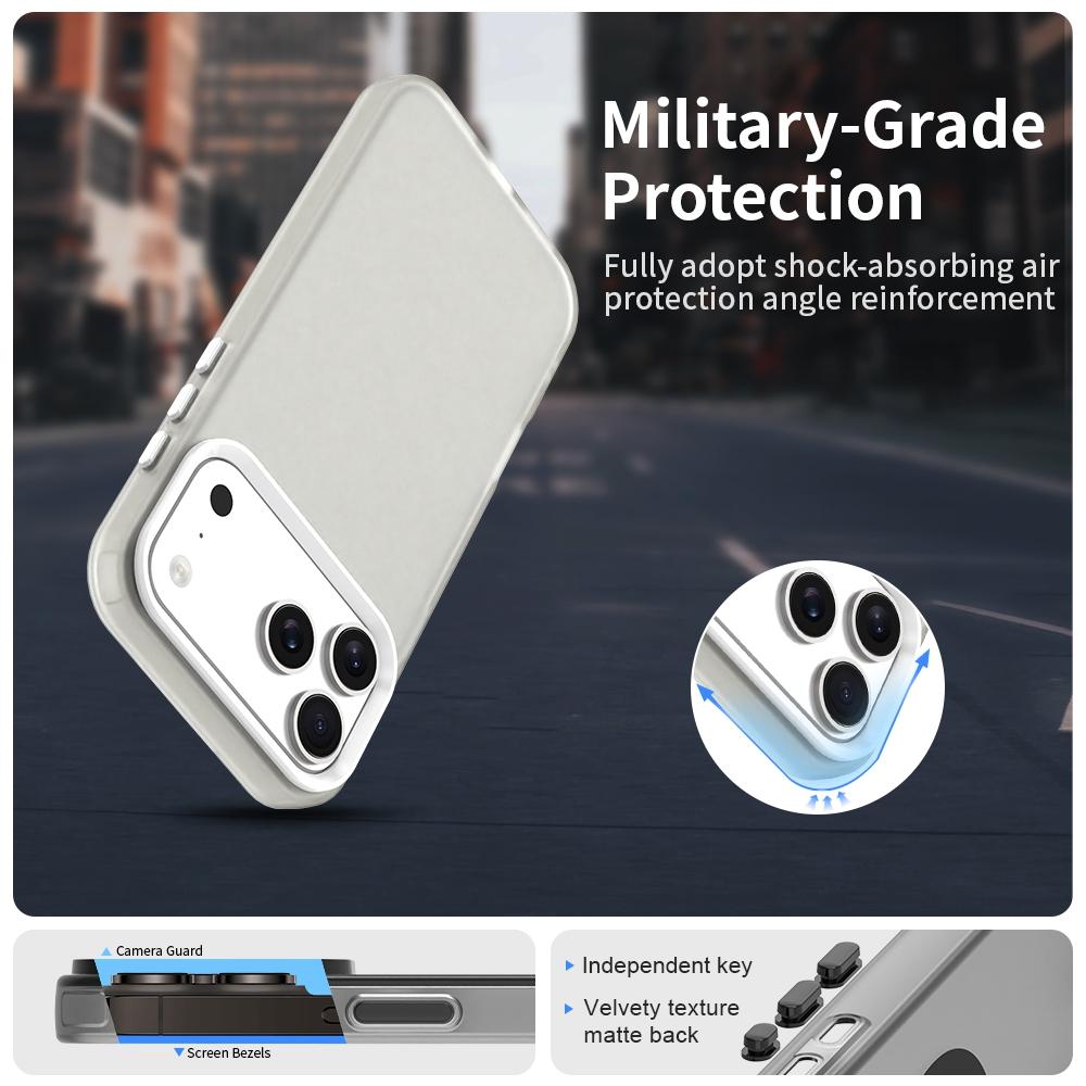 For iPhone 18 Pro Max Candy PC Hybrid TPU Shockproof Phone Case - White - EDA007087826A