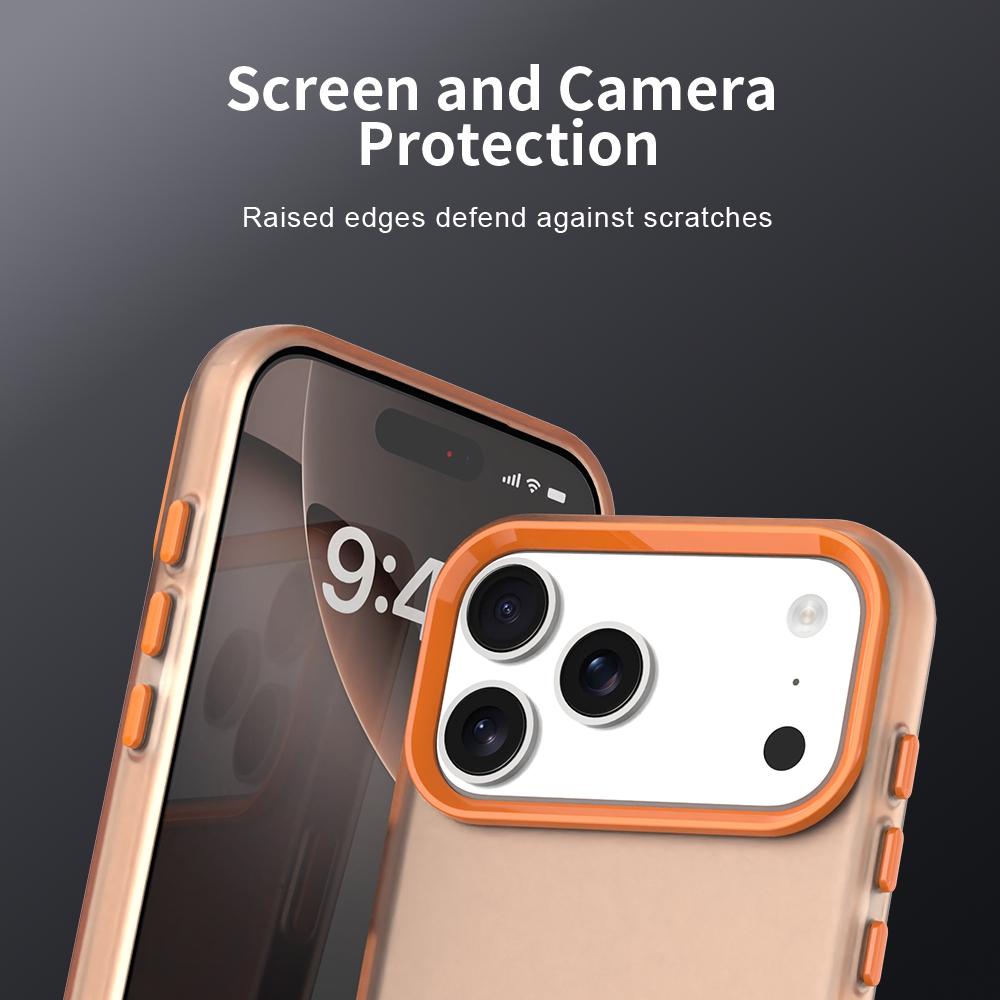 For iPhone 18 Pro Max Candy PC Hybrid TPU Shockproof Phone Case - Orange - EDA007087826B