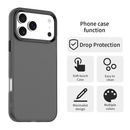 For iPhone 18 Pro Max Candy PC Hybrid TPU Shockproof Phone Case - Black - EDA007087826C