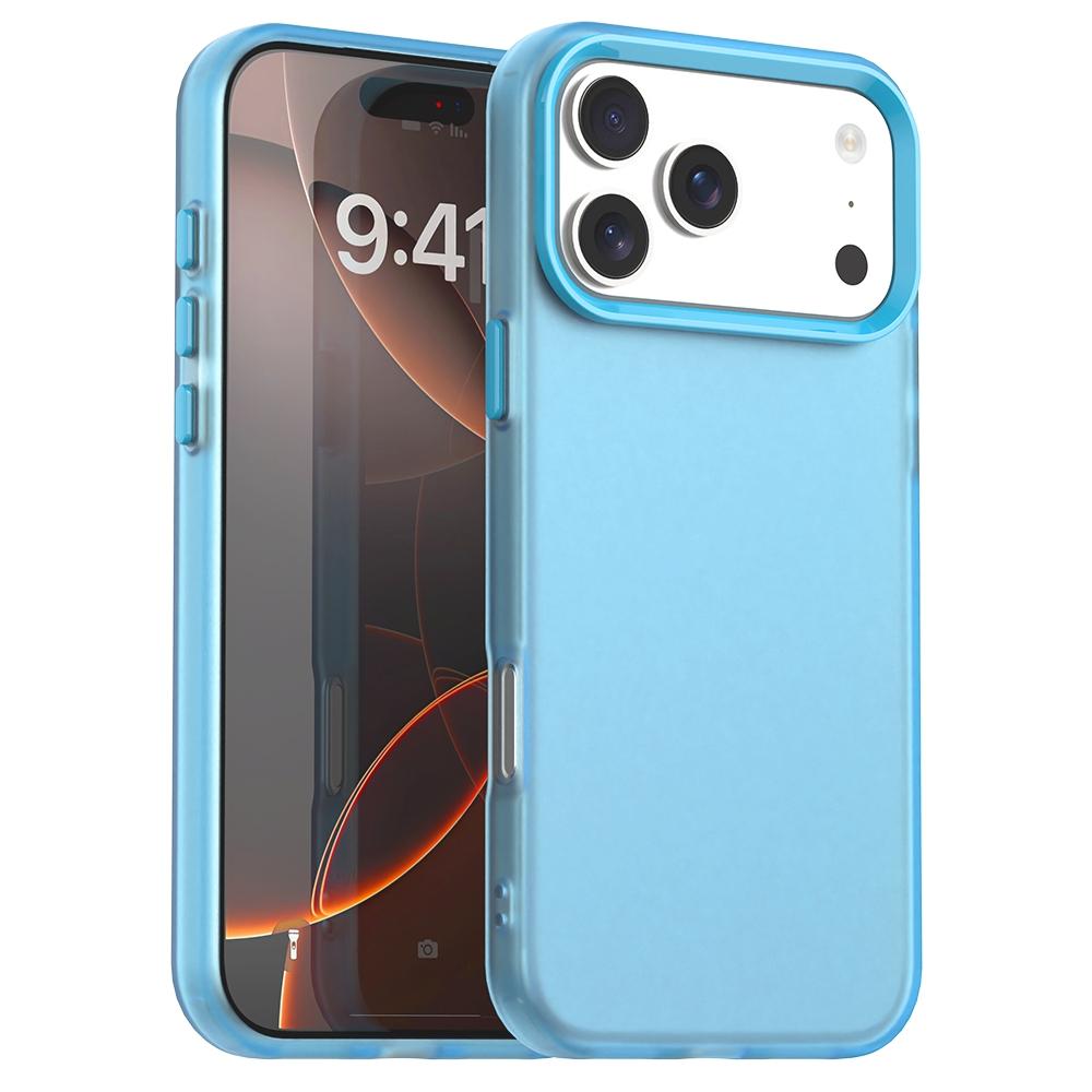 For iPhone 18 Pro Max Candy PC Hybrid TPU Shockproof Phone Case - Blue - EDA007087826E
