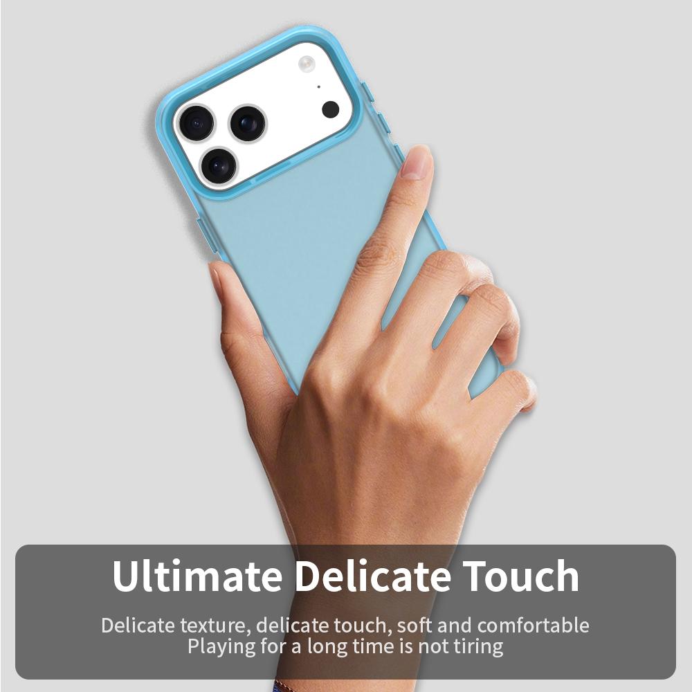 For iPhone 18 Pro Max Candy PC Hybrid TPU Shockproof Phone Case - Blue - EDA007087826E