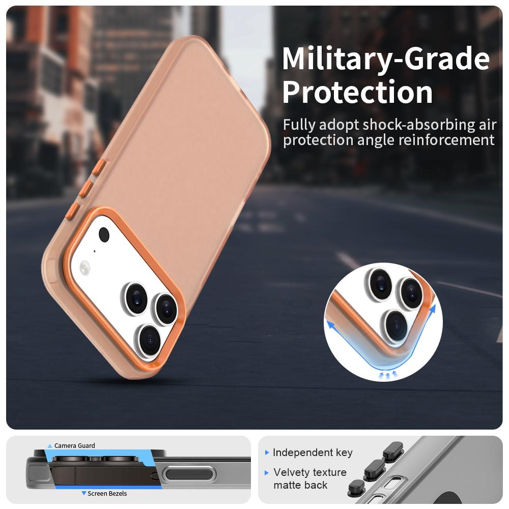 For iPhone 18 Pro Candy PC Hybrid TPU Shockproof Phone Case - Orange - EDA007087827B