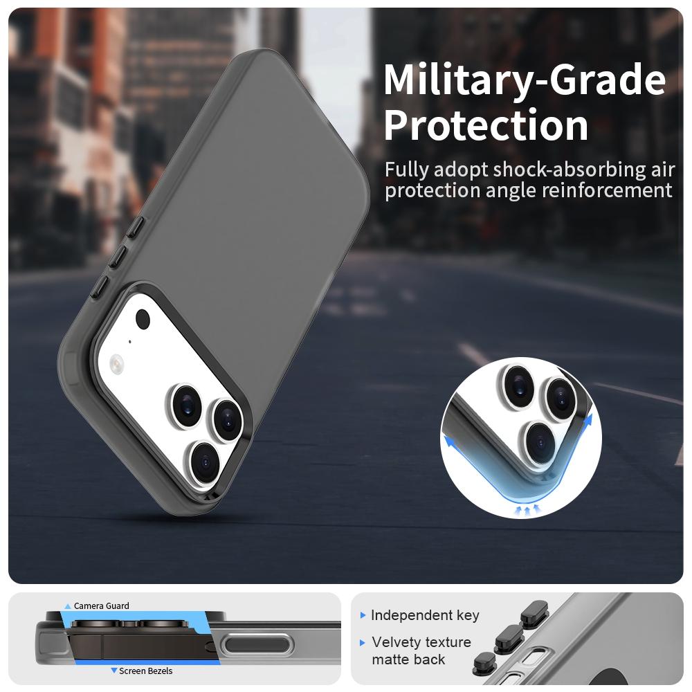 For iPhone 18 Pro Candy PC Hybrid TPU Shockproof Phone Case - Black - EDA007087827C