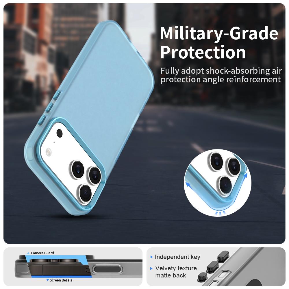 For iPhone 18 Pro Candy PC Hybrid TPU Shockproof Phone Case - Blue - EDA007087827E