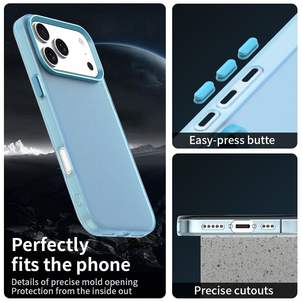 For iPhone 18 Pro Candy PC Hybrid TPU Shockproof Phone Case - Blue - EDA007087827E