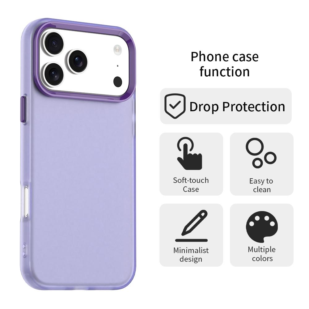 For iPhone 18 Pro Candy PC Hybrid TPU Shockproof Phone Case - Purple - EDA007087827G