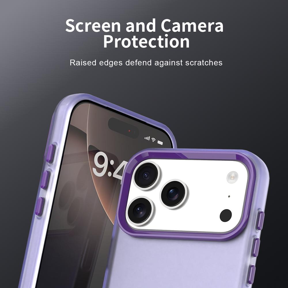 For iPhone 18 Pro Candy PC Hybrid TPU Shockproof Phone Case - Purple - EDA007087827G