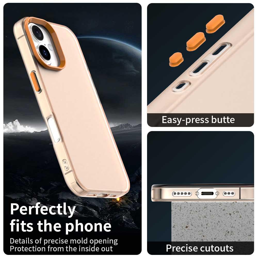 For iPhone 18 Candy PC Hybrid TPU Shockproof Phone Case - Orange - EDA007087828B
