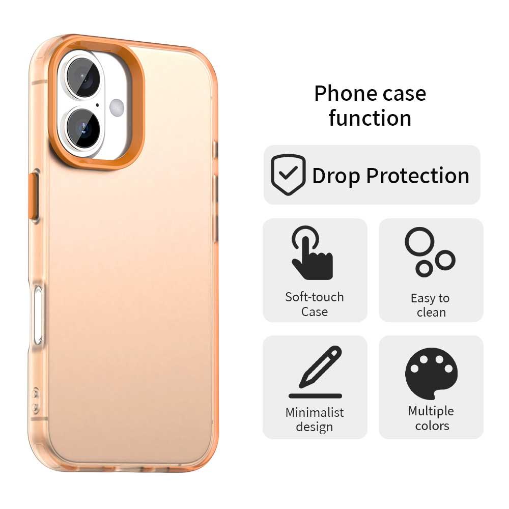 For iPhone 18 Candy PC Hybrid TPU Shockproof Phone Case - Orange - EDA007087828B