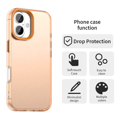For iPhone 18 Candy PC Hybrid TPU Shockproof Phone Case - Orange - EDA007087828B