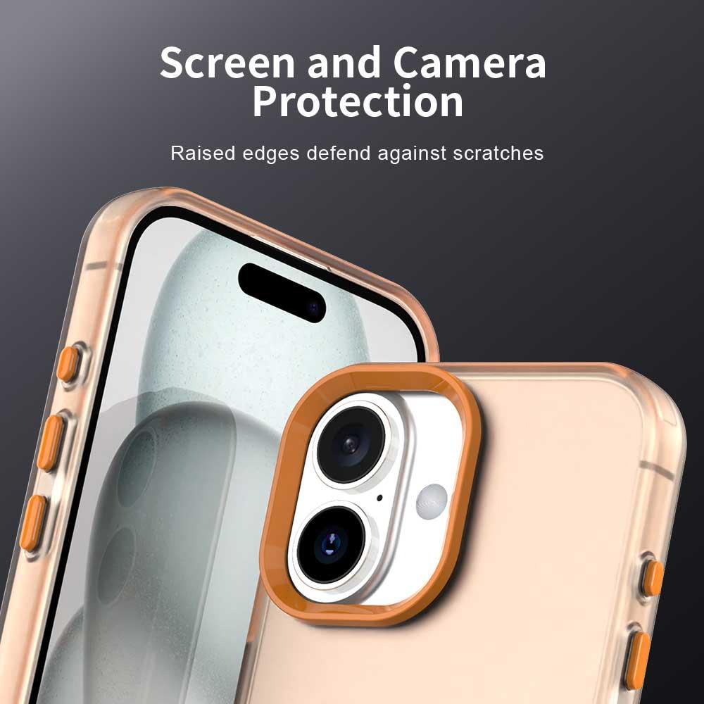 For iPhone 18 Candy PC Hybrid TPU Shockproof Phone Case - Orange - EDA007087828B