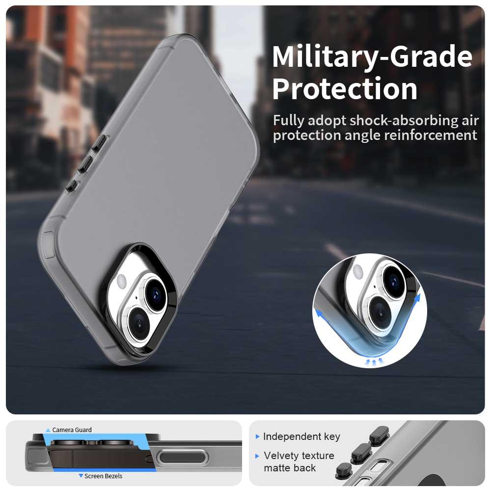 For iPhone 18 Candy PC Hybrid TPU Shockproof Phone Case - Black - EDA007087828C
