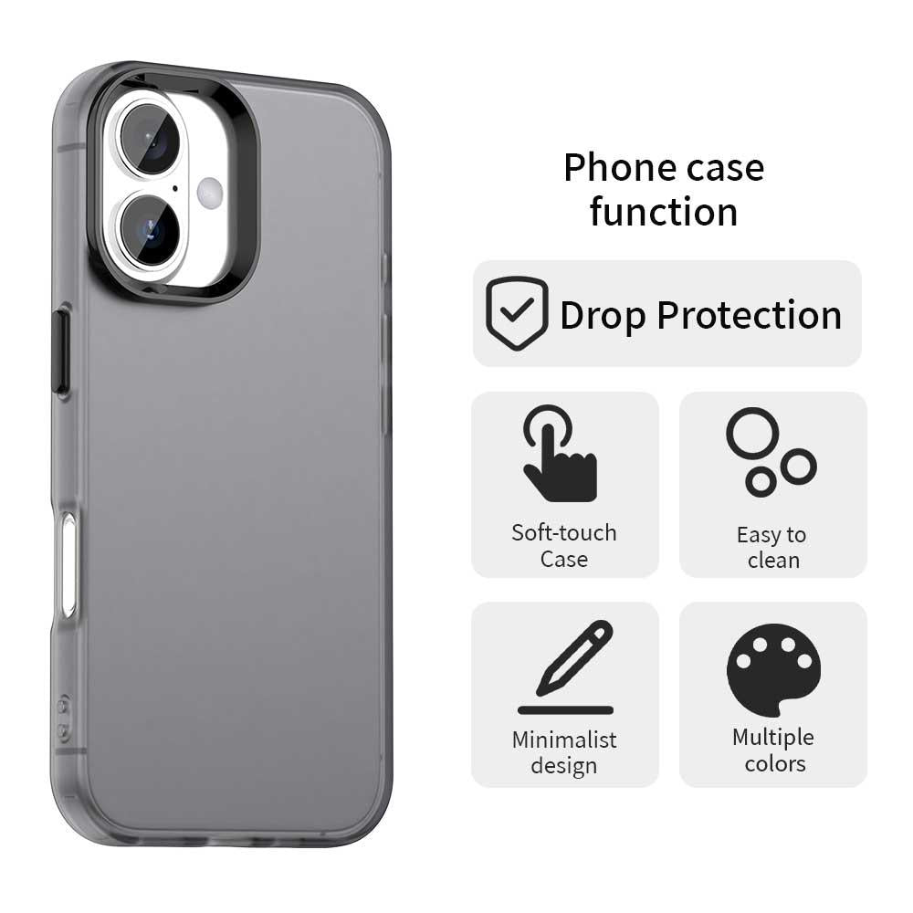 For iPhone 18 Candy PC Hybrid TPU Shockproof Phone Case - Black - EDA007087828C