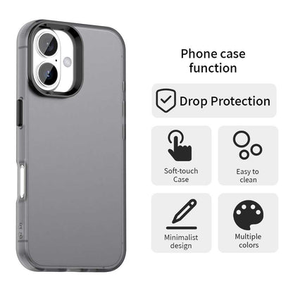 For iPhone 18 Candy PC Hybrid TPU Shockproof Phone Case - Black - EDA007087828C