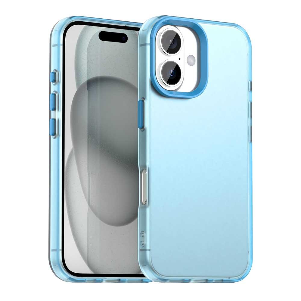 For iPhone 18 Candy PC Hybrid TPU Shockproof Phone Case - Blue - EDA007087828E