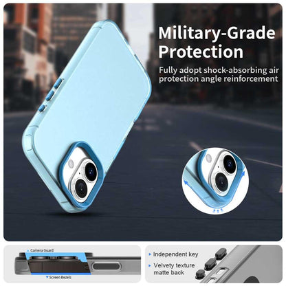 For iPhone 18 Candy PC Hybrid TPU Shockproof Phone Case - Blue - EDA007087828E